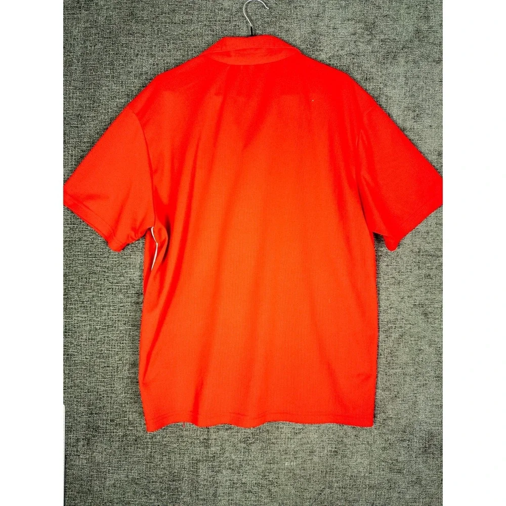Nike Dri-Fit Mens Polo Red White L Redhawks Performance Golf Team Short Slv